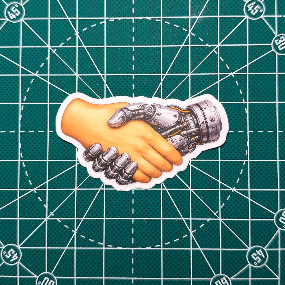 AI Handshake - Die-Cut Sticker